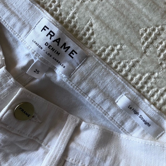 FRAME The Le High Straight White Classic Curve Enhancing Jeans Size 25 - Picture 14 of 16